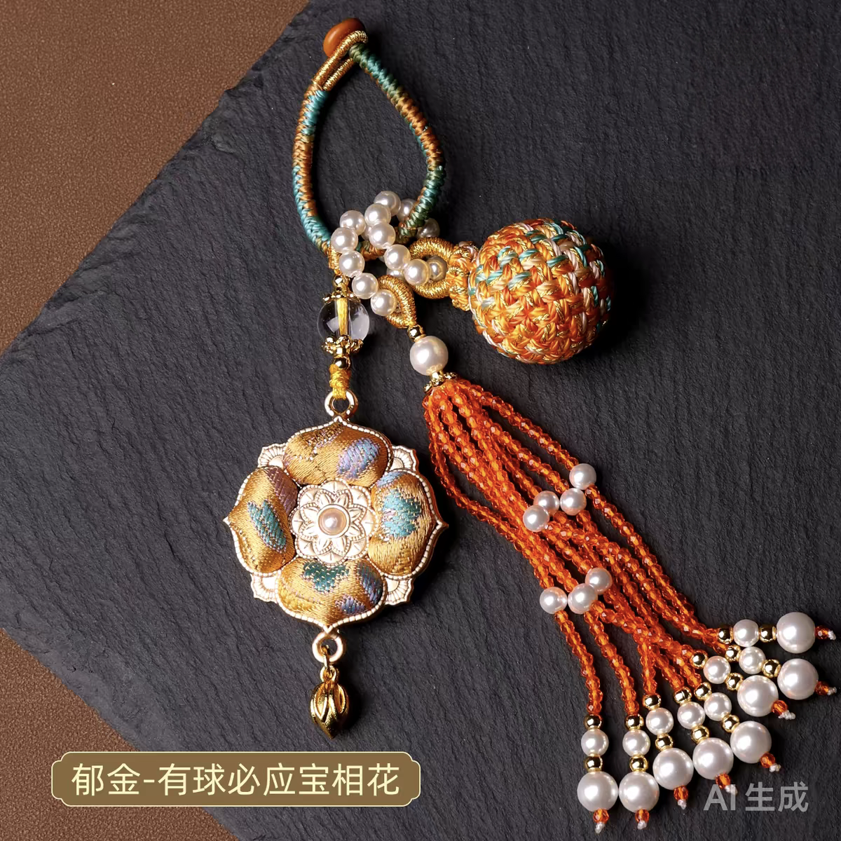 Song Brocade Treasure Flower Tassel Pendant – Chinese Silk Car Hanging, Keychain & Bag Charm