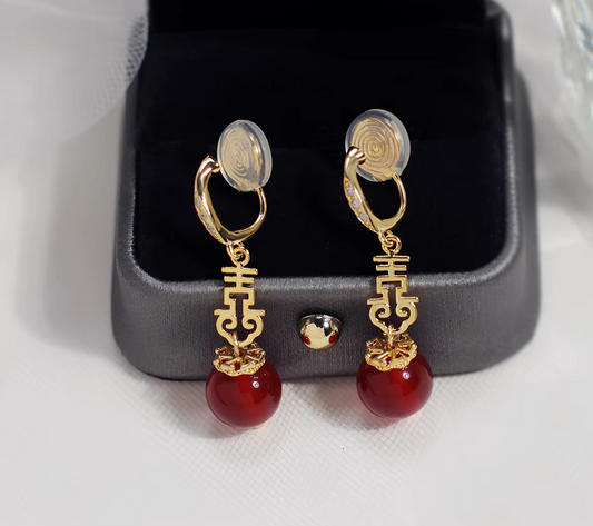 No Piercing Chinese Style Clip On Earrings | New Chinese Style Hanfu Jewelry Accessories