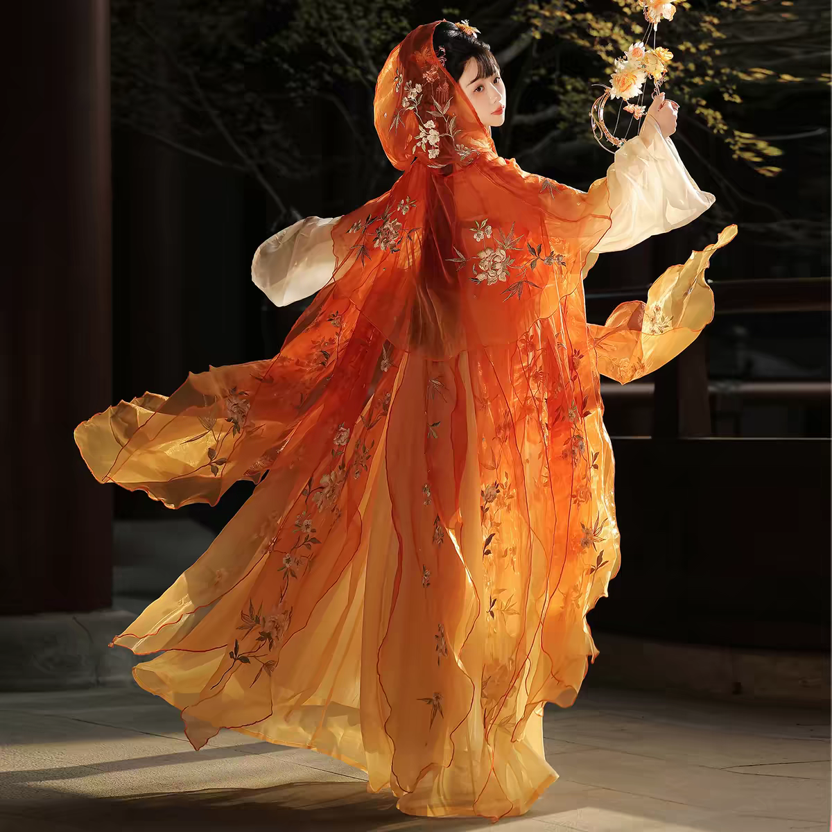 Tang Dynasty Style Chest-High Ruqun, Embroidered Oversleeves & Cloak Set – Ethereal Fairy-Core for Spring/Summer