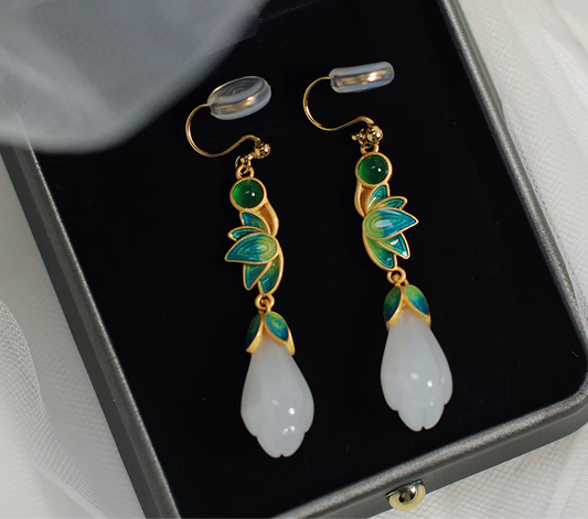Chinese New Style Clip On Earrings for Women | No Ear Piercing Traditional Inspired Jewelry