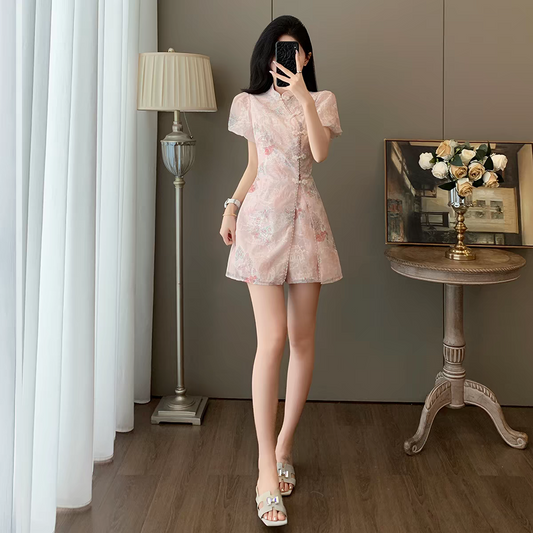 Modern Chinese Cheongsam Two-Piece Set – New Chinese Style Outfit | International Shipping (S-XL)