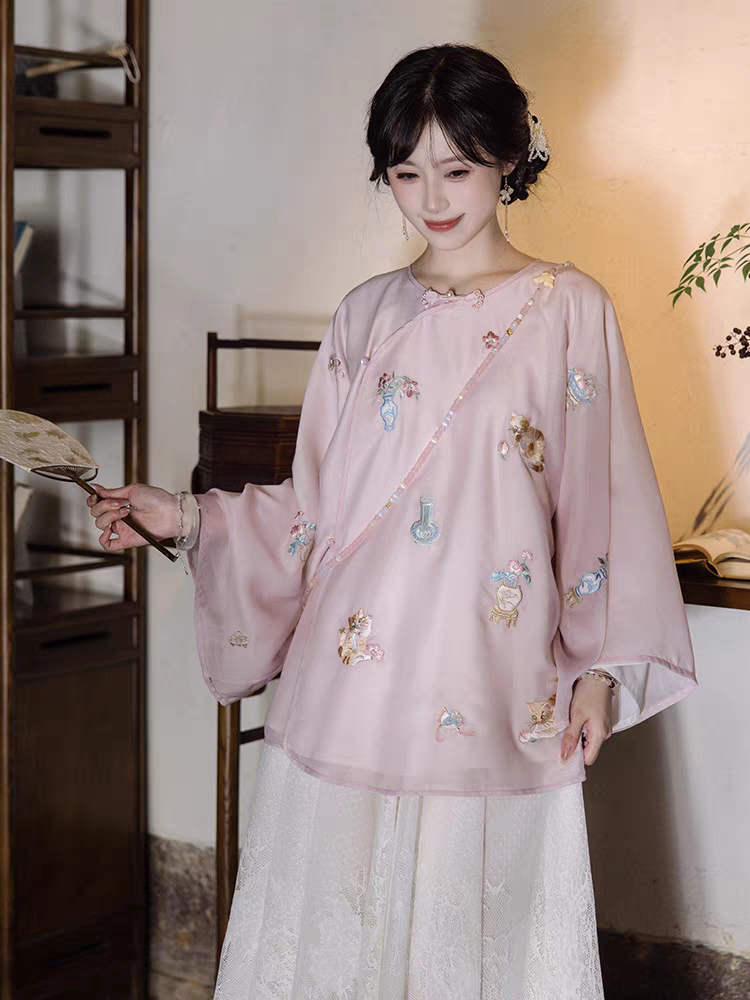 Qing Dynasty Hanfu Women’s Clothing – Elegant Chinese Traditional TOP SIZE SL