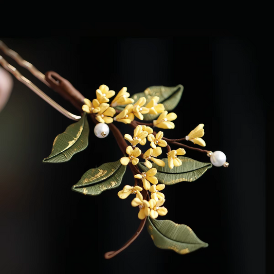 Chinese Twined Flower Hair Clip (Chanhua) – Intangible Cultural Heritage Silk Hairpin, Handmade Hair Accessory