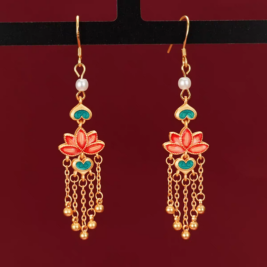 Lotus Charm Earrings