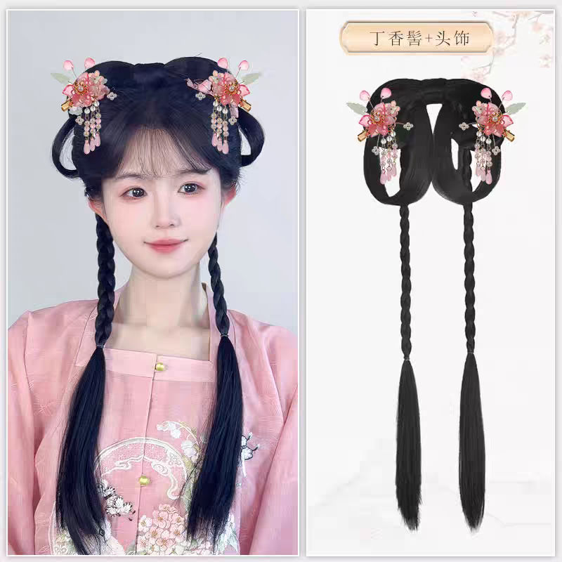 Hanfu Wig Bun Hairpiece | Chinese Ancient Costume Hair Accessories, Bridal Updo Extension for Cosplay