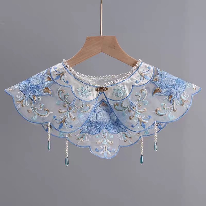 云肩Yunjian Chinese Cloud Collar – Traditional Embroidered Cape for Hanfu & Qipao