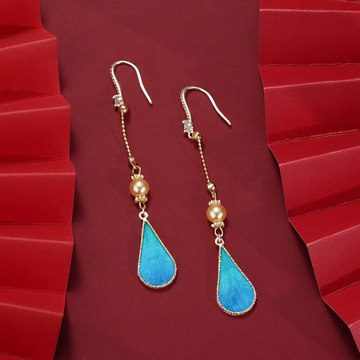 Chinese Ronghua Flower Earrings | Traditional Chinese Handmade Floral Earrings | Elegant Cultural Gift