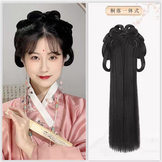 Hanfu Wig Bun Hairpiece | Chinese Ancient Costume Hair Accessories 古风汉服假发包 Cosplay Bridal Updo Extension