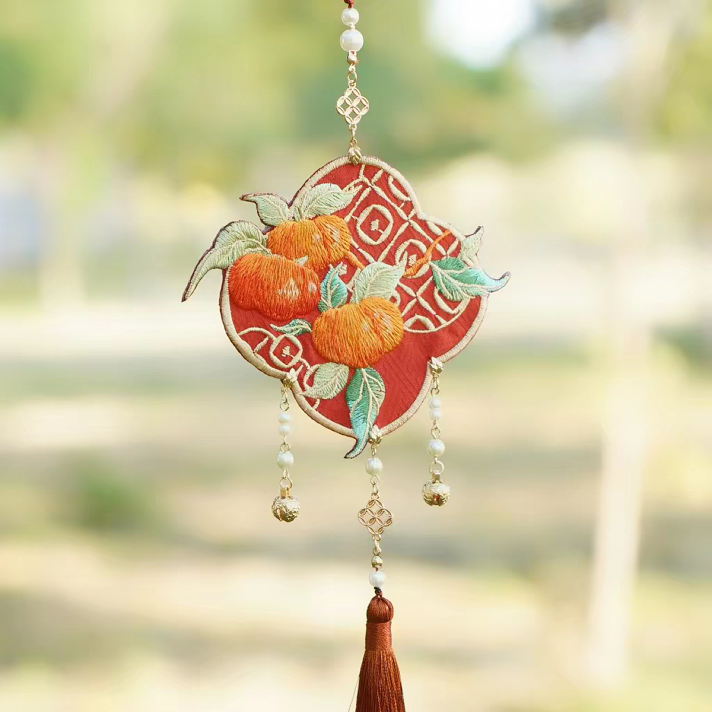 Embroidered Tassel Pendant – Traditional Hanfu Jinbu Waist Ornament, Perfect for Mamianqun & Qipao