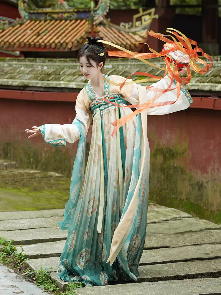 Tang Dynasty style half-sleeved high-chest Hanfu唐制半臂齐胸衫裙汉服XS-XL