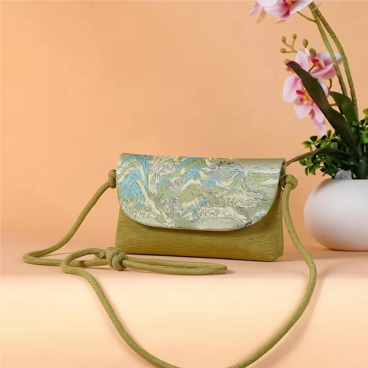 Song Brocade Silk Handbag (宋锦) | Chinese Intangible Cultural Heritage Inspired Elegant Tote Bag