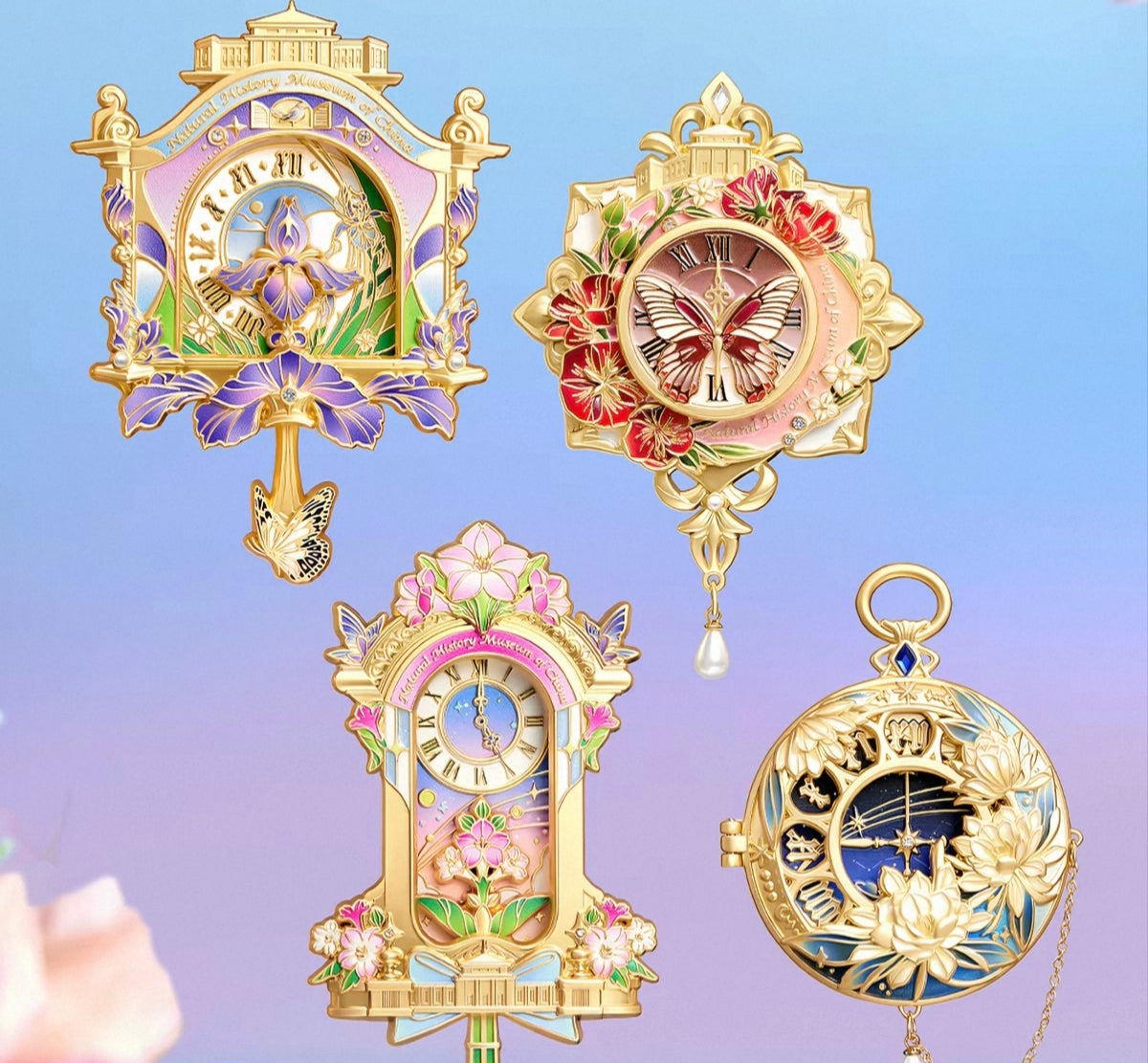 Floral Clock · Fridge Magnet Set