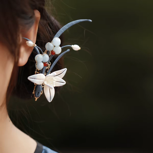 Chinese Twined Flower Hair Clip (Chanhua) – Intangible Cultural Heritage Silk Hairpin, Handmade Hair Accessory
