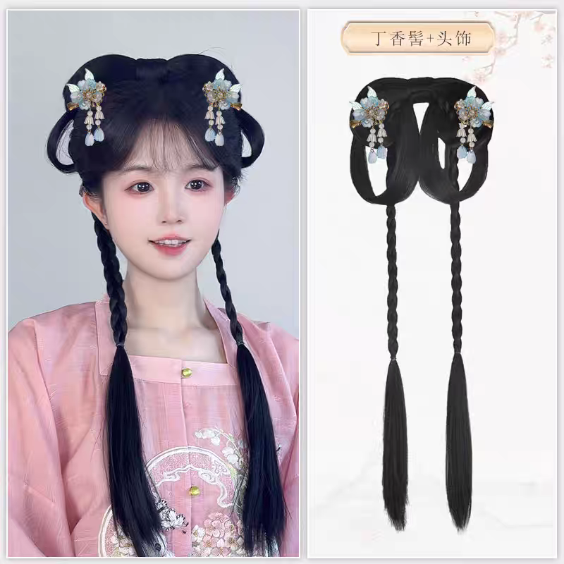 Hanfu Wig Bun Hairpiece | Chinese Ancient Costume Hair Accessories, Bridal Updo Extension for Cosplay