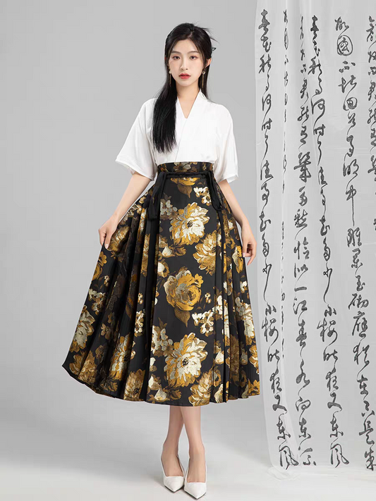 提花织金马面裙S-XL
