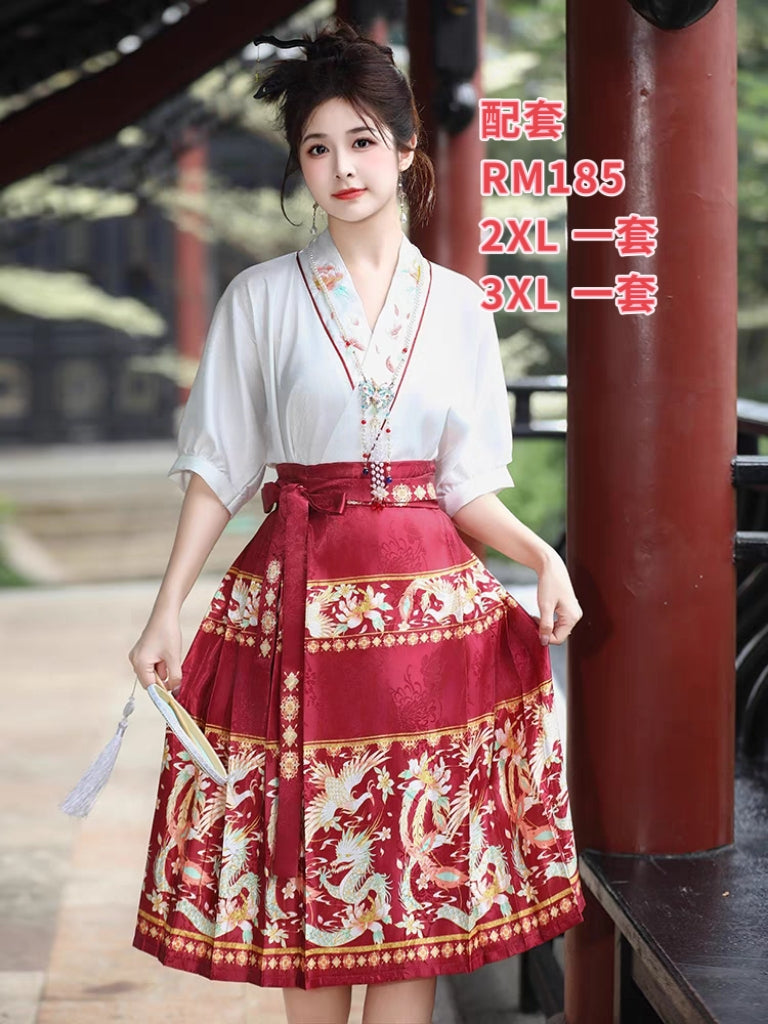 马来西亚汉服现货大码马面裙现货Ready stock hanfu horse face skirt
