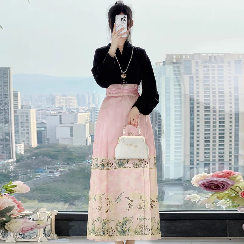 交领汉服马面裙s-XL hanfu horse face skirt