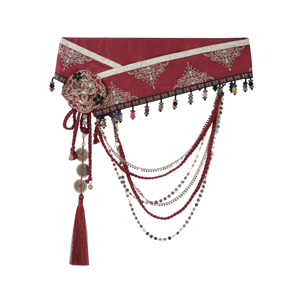 Dunhuang Flying Apsaras Hanfu — Exotic-style Han-element Tang Dynasty-style Lantern Pants & Red Top Set