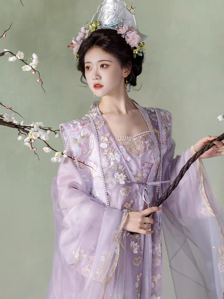Song Dynasty-style Heavy Embroidery Large-Sleeve Hanfu Robe