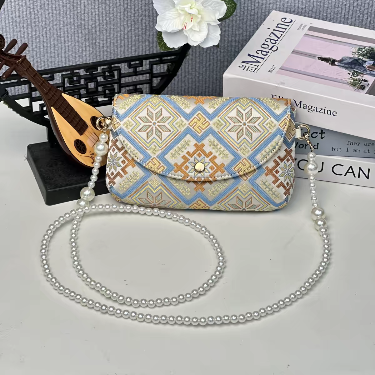 Zhuang Brocade Bag | Handmade Chinese Textile Art Handbag Inspired by Traditional Weaving
