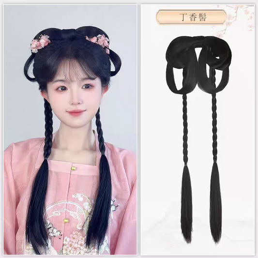 Hanfu Wig Bun Hairpiece | Chinese Ancient Costume Hair Accessories, Bridal Updo Extension for Cosplay