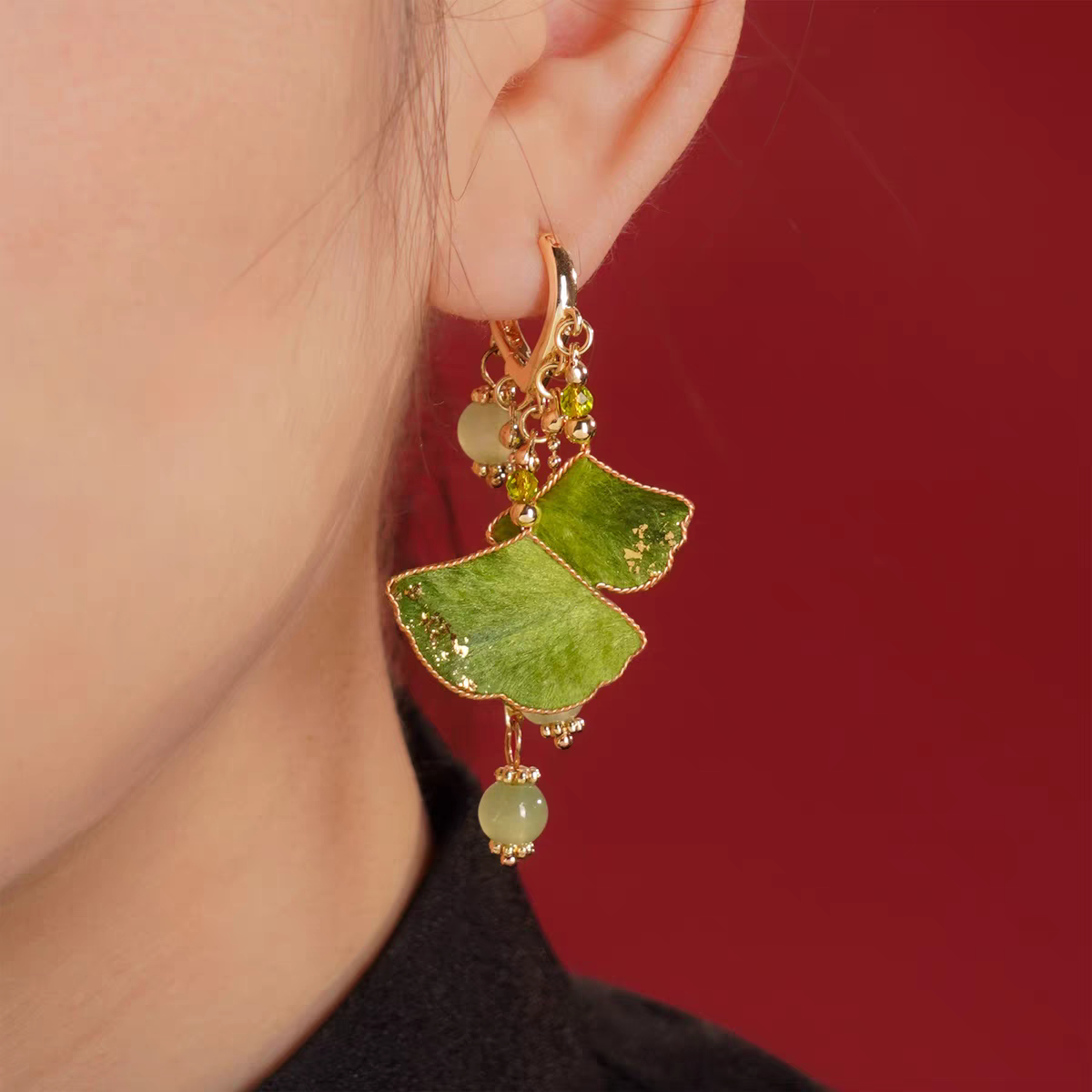 Chinese Ronghua Flower Earrings | Traditional Chinese Handmade Floral Earrings | Elegant Cultural Gift