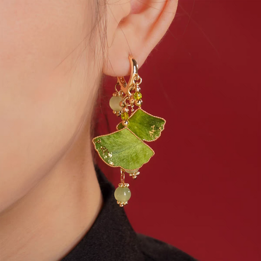 Chinese Ronghua Flower Earrings | Traditional Chinese Handmade Floral Earrings | Elegant Cultural Gift