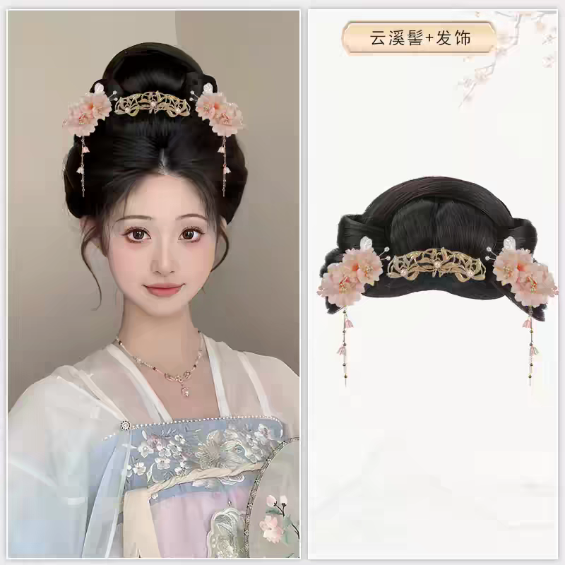 Hanfu Wig Bun Hairpiece | Chinese Ancient Costume Hair Accessories, Bridal Updo Extension for Cosplay