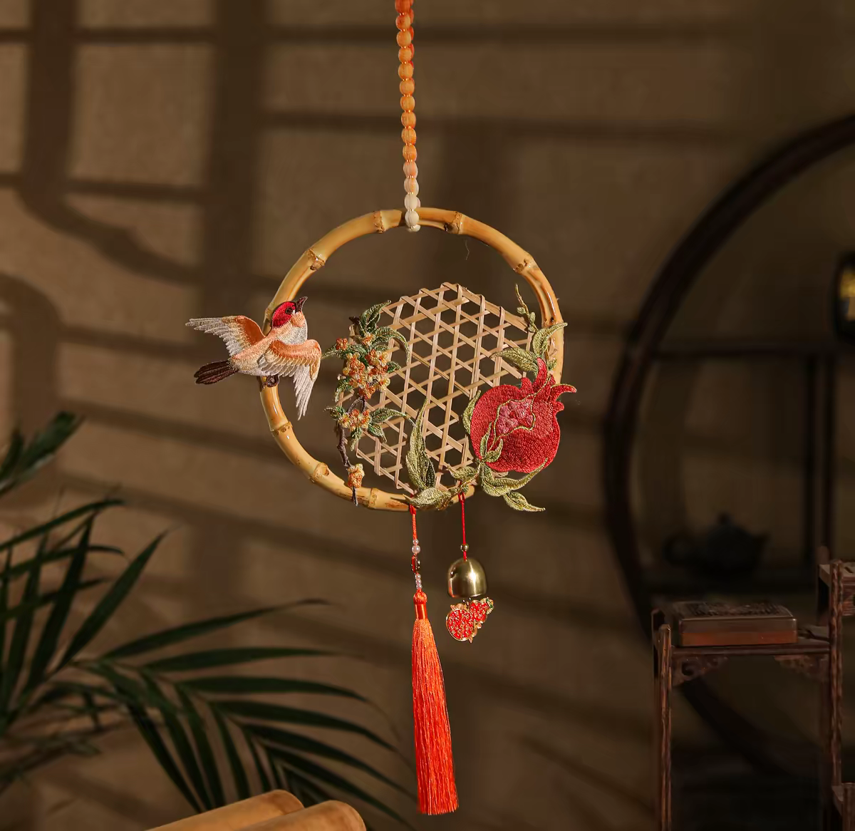 Mid-Autumn Festival Bamboo Door Hanging | Handmade Chinese Ornament