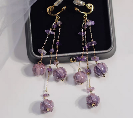 No Piercing Chinese Style Clip On Earrings | New Chinese Style Hanfu Jewelry Accessories