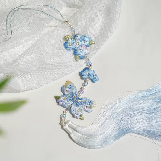 Embroidered Tassel Pendant – Traditional Hanfu Jinbu Waist Ornament, Perfect for Mamianqun & Qipao