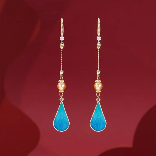 Chinese Ronghua Flower Earrings | Traditional Chinese Handmade Floral Earrings | Elegant Cultural Gift