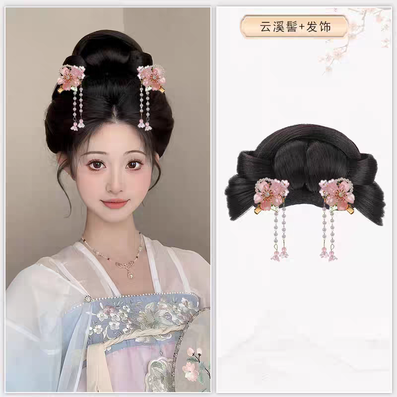 Hanfu Wig Bun Hairpiece | Chinese Ancient Costume Hair Accessories, Bridal Updo Extension for Cosplay