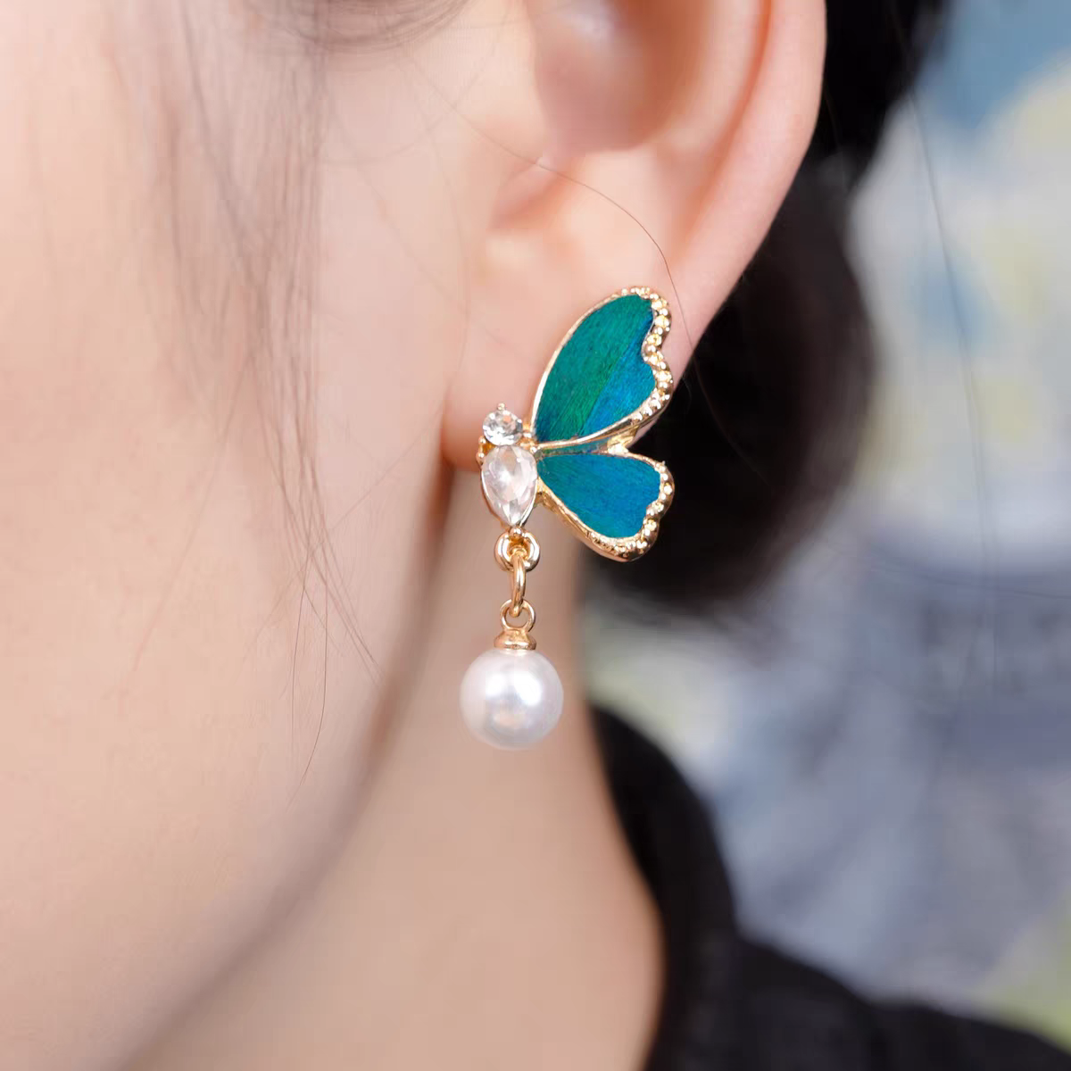 Chinese Ronghua Flower Earrings | Traditional Chinese Handmade Floral Earrings | Elegant Cultural Gift