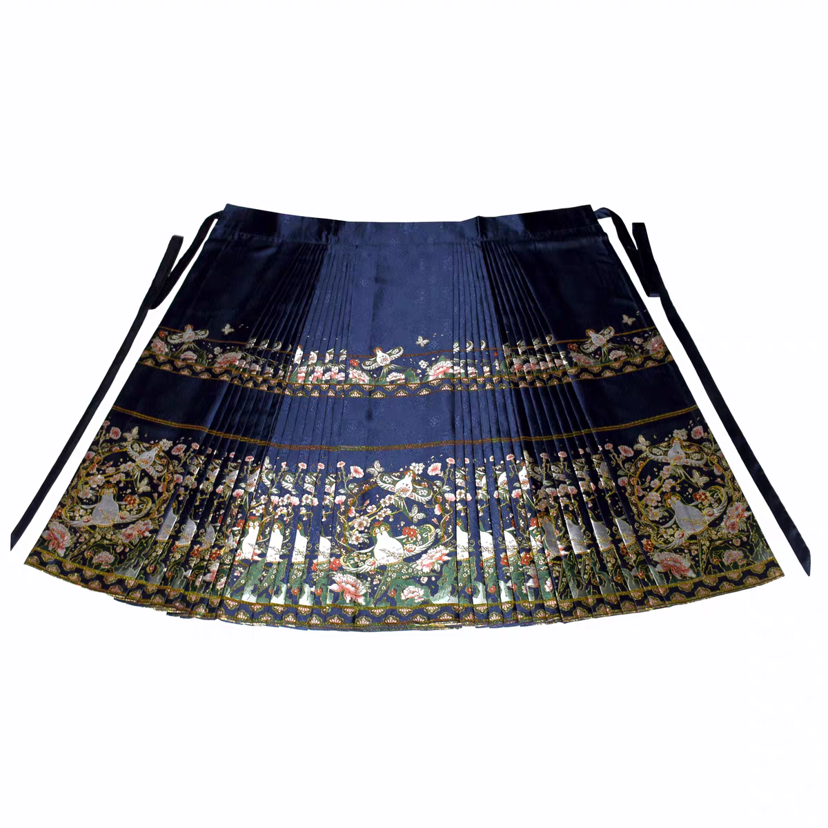 Ming-Style Hanfu Stand-Collar Long Robe and Mamian Skirt Set