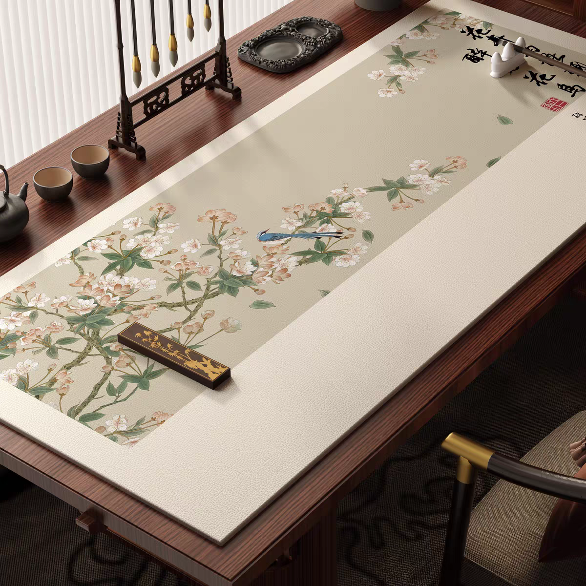 New Chinese style desk protector, 60*120cm新中式书桌保护垫60*120cm