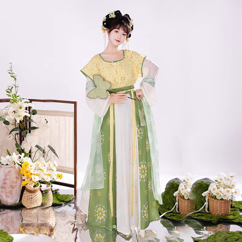 Tang Dynasty style half-sleeved Hanfu, sizes唐制半臂汉服S-XL