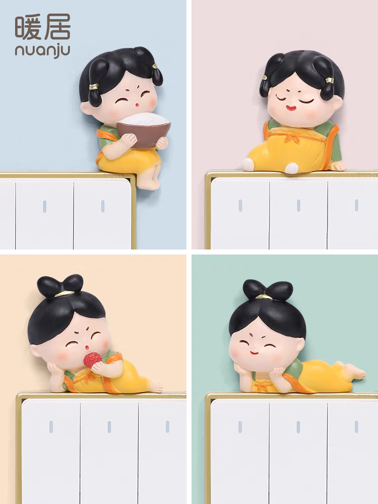 唐仕女立体开关贴摆件(单品)