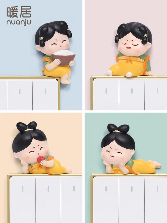 唐仕女立体开关贴摆件(单品)