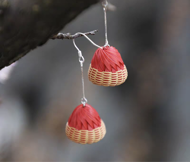 Bamboo Woven Earrings | Pierced & Clip-On