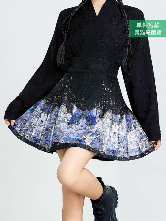 短款织金迷你版马面裙S-2XL