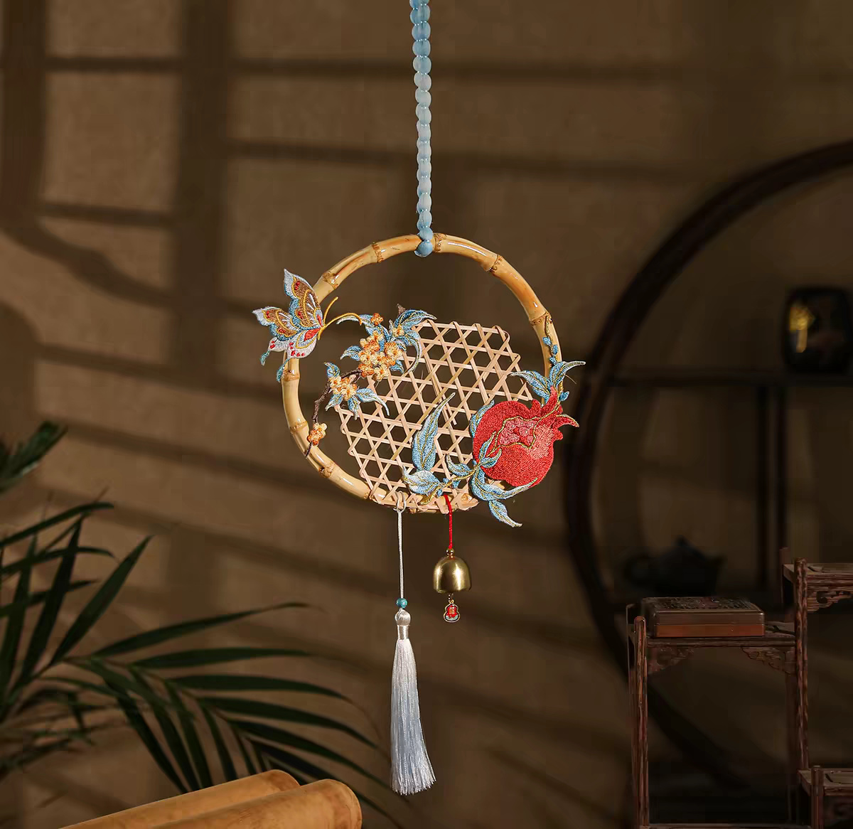 Mid-Autumn Festival Bamboo Door Hanging | Handmade Chinese Ornament