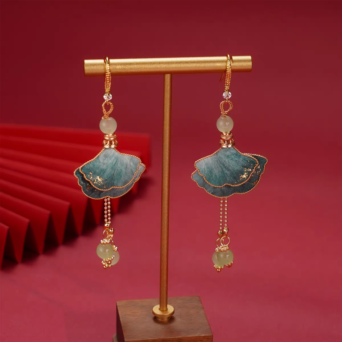 Chinese Ronghua Flower Earrings | Traditional Chinese Handmade Floral Earrings | Elegant Cultural Gift