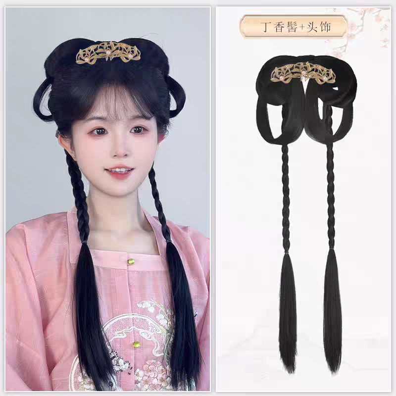 Hanfu Wig Bun Hairpiece | Chinese Ancient Costume Hair Accessories, Bridal Updo Extension for Cosplay