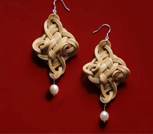 Bamboo Weaving Earrings｜Nature That Swings with You