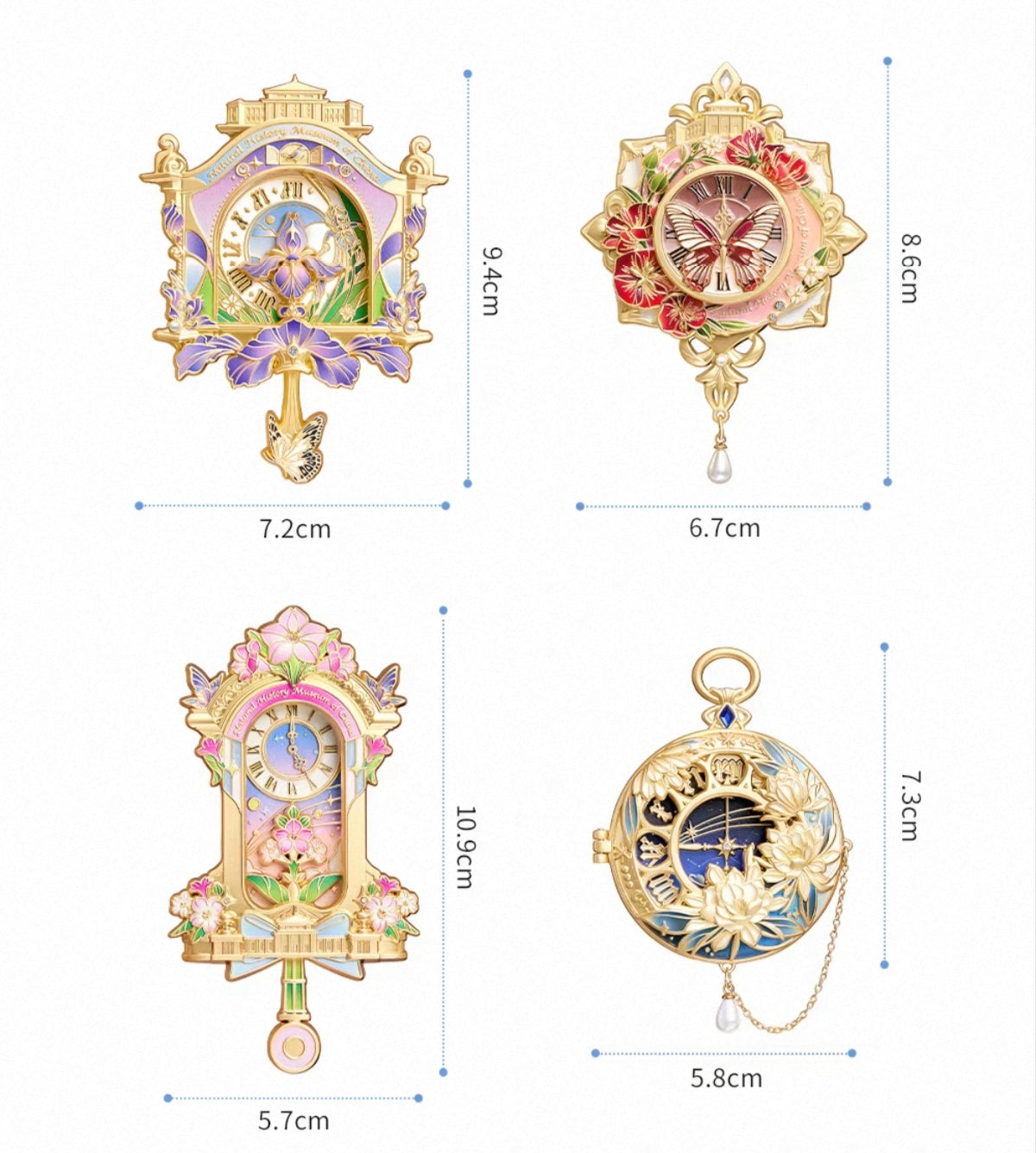Floral Clock · Fridge Magnet Set