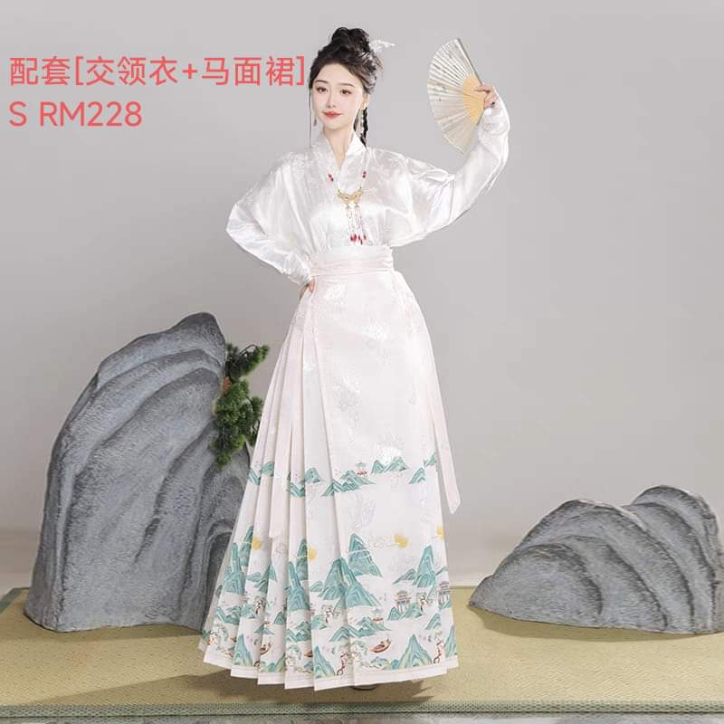 马来西亚汉服现货大码马面裙现货Ready stock hanfu horse face skirt