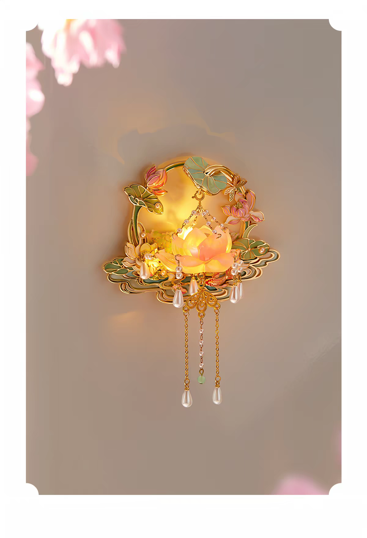 Lotus Blossom · Glowing Fridge Magnet — Inspired by a Song Dynasty Masterpiece