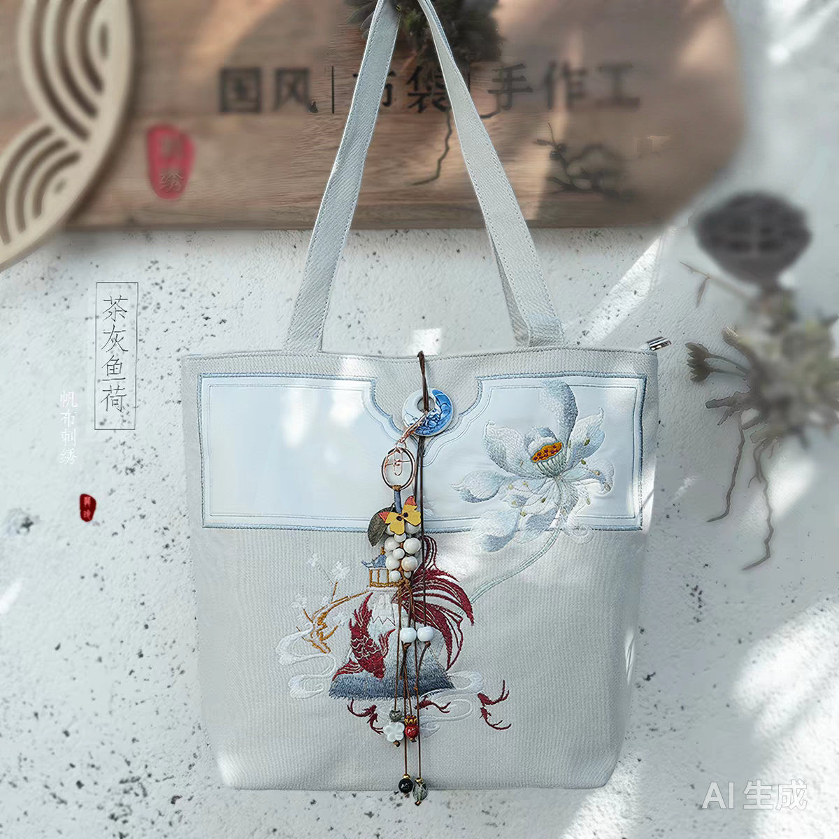 Embroidered Shoulder Bag