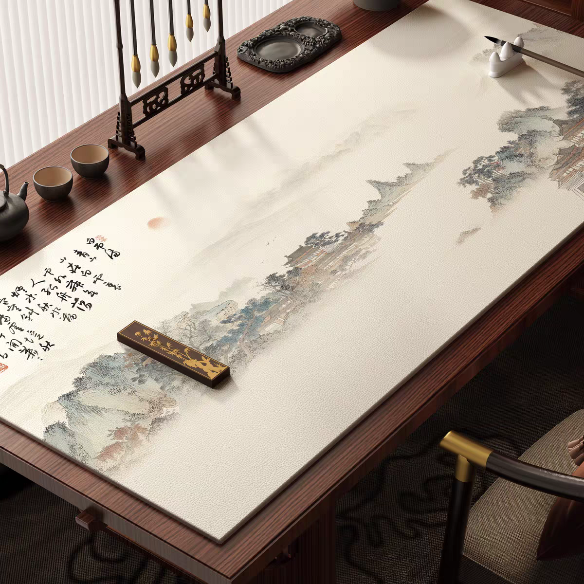 New Chinese style desk protector, 60*120cm新中式书桌保护垫60*120cm